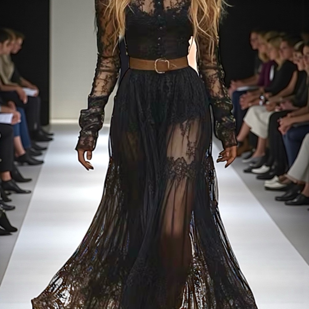 ❤️ Dark Victorian x Gothic Black Long Sleeved Maxi Dress - Picture 11 of 11